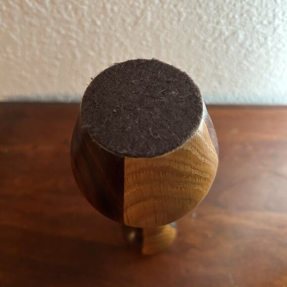 Vintage Handcrafted Two-Tone Wood Vase Mid Century Modern Decorative - Picture 6 of 6